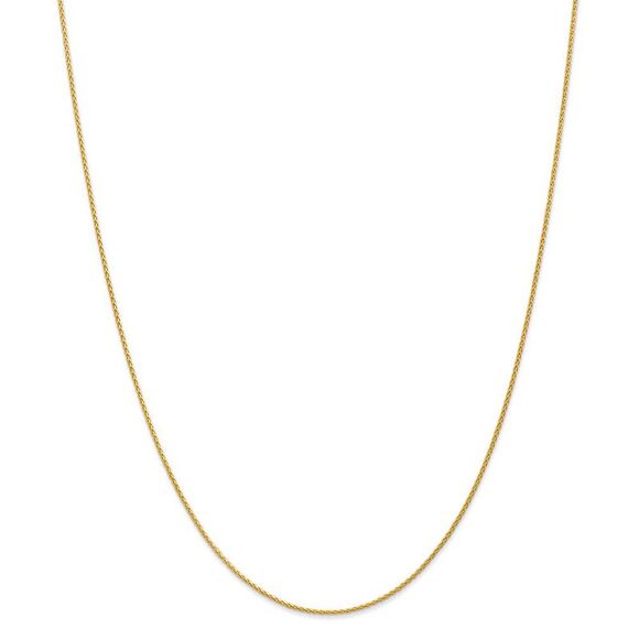 1.2mm, 14k Yellow Gold, Solid Parisian Wheat Chain Necklace, 20 Inch - Picture 3 of 8